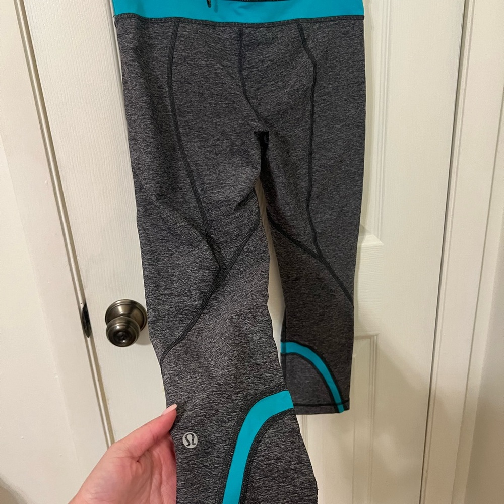 lululemon athletica Gray and Teal Leggings